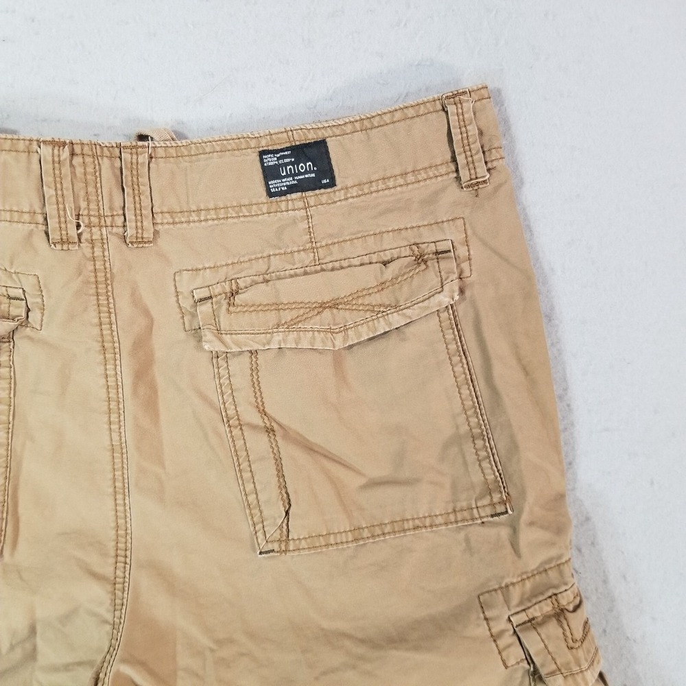 Union cargo shorts men's 38x14 Brown cotton grunge streetwear skate Seatle - Picture 9 of 14